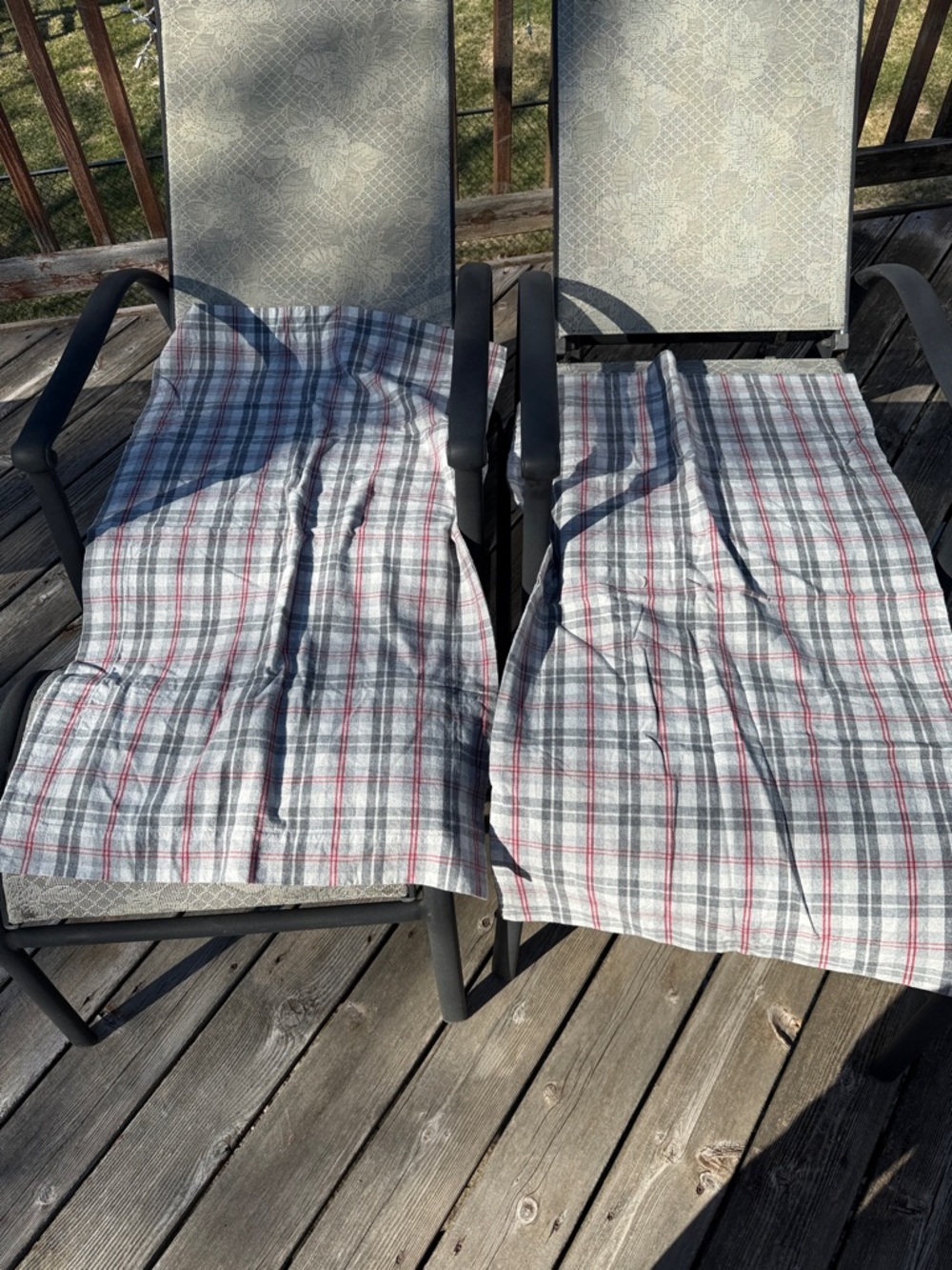 Eddie Bauer Home plaid flannel Cotton Shams -Gray, White & Red